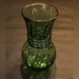 Swirl Pattern Green Glass Vase